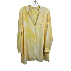 Soft Surroundings Costa Del Sol Crepe Long Sleeve Tunic Blouse